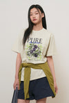 General Idea WOMAN Food Market Artwork Short Sleeve T-Shirt [OLIVE]