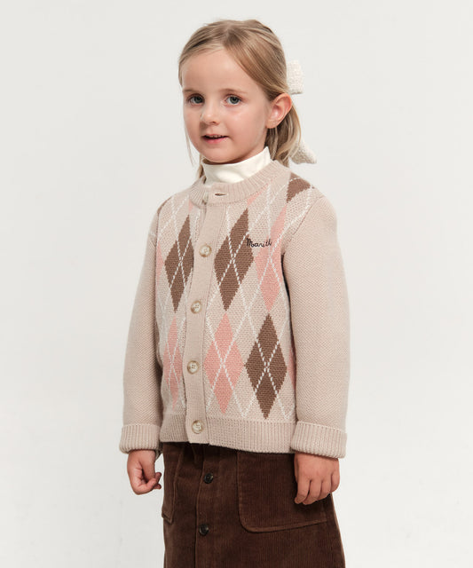 Marithé François Girbaud Kids Argyle Knit Cardigan