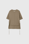 General Idea WOMAN Temperature-Cut Cool Relaxed-Fit Knit T-Shirt [TAUPE]