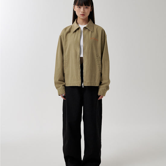 Mahagrid Washed Drizzler Blouson Jacket