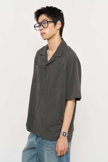 General Idea MAN Open Collar Half Shirt