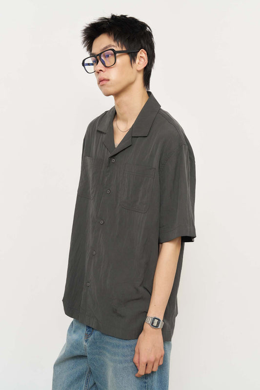 General Idea MAN Open Collar Half Shirt