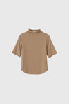 General Idea WOMAN Acetate Mock Neck Short Sleeve T-Shirt