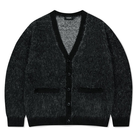 Mahagrid Mixed Hairy Knit Cardigan