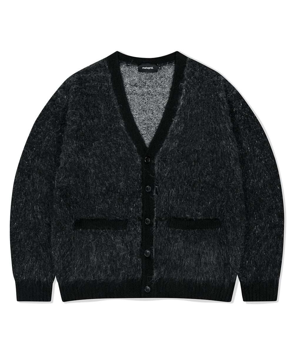 Mahagrid Mixed Hairy Knit Cardigan