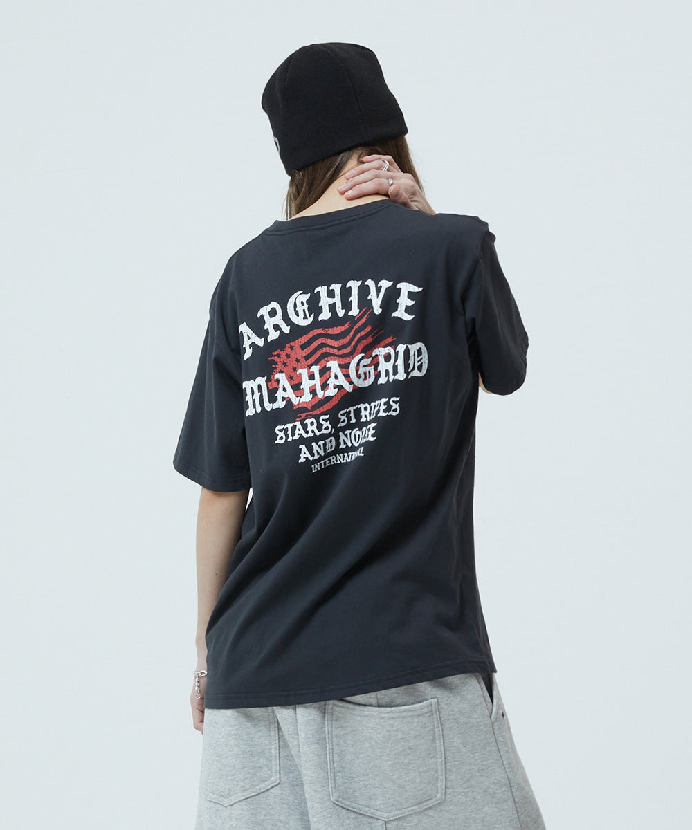 Mahagrid Flag Archive Tee Black