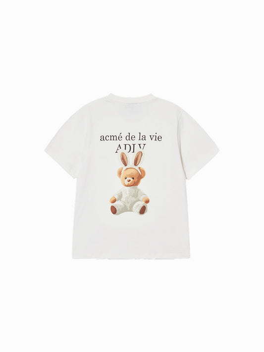 ADLV Woman Rabbit Bear Doll Logo Short Sleeve T-Shirt