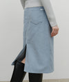 Marithé François Girbaud W Classic Corduroy Midi Skirt Sky Blue