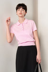General Idea WOMAN Airy Essential Collar Half Knit