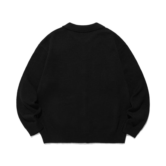 Nice Ghost Club Dancing Skeletons Zip Polo Knit