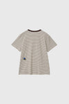 General Idea MAN Minimal Embroidery Stripe Short Sleeve T-Shirt [BROWN]