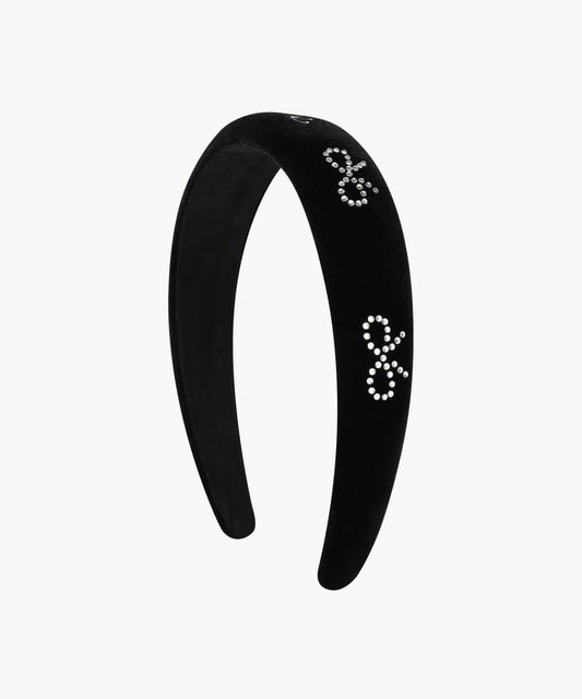 Marithé François Girbaud Kids Cubic Ribbon Velvet Hair Band in Black