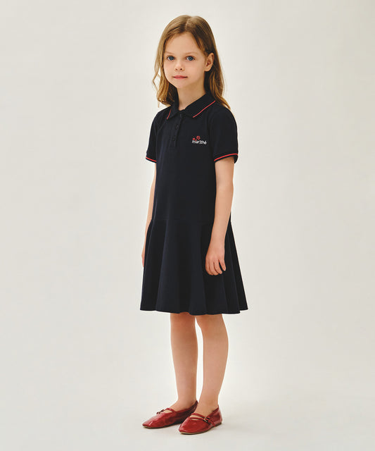 Marithé François Girbaud Kids White Pink Flare One-Piece Navy