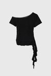 General Idea WOMAN Mesh Trim One Shoulder T-Shirt