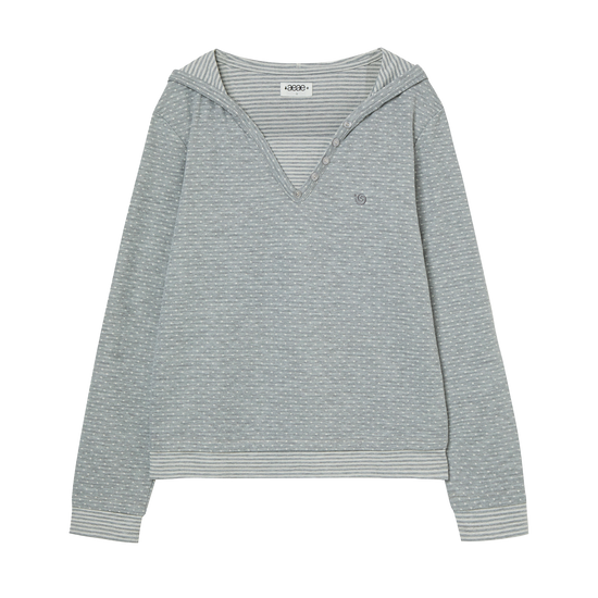 AEAE Hooded Henley Neck Tee