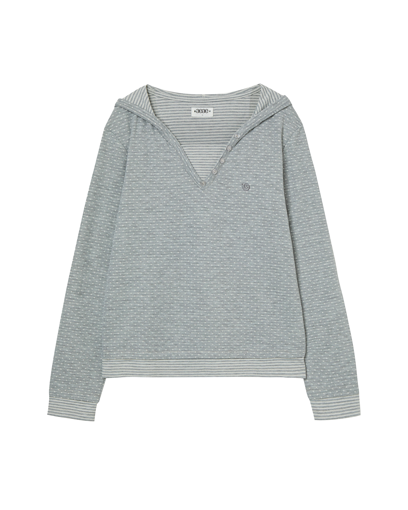 AEAE Hooded Henley Neck Tee
