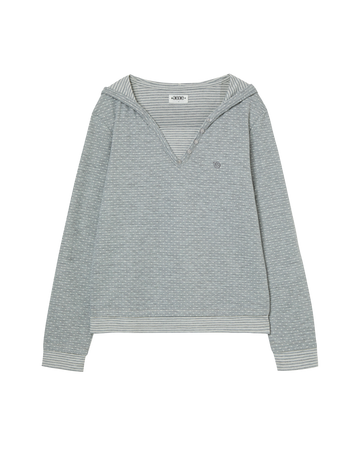 AEAE Hooded Henley Neck Tee