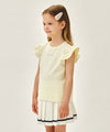 Marithé François Girbaud Kids W Lace Frill Sleeveless Light Yellow