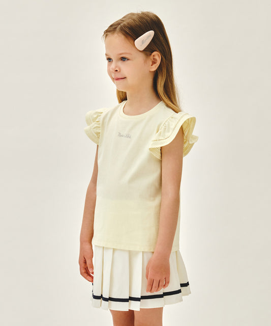 Marithé François Girbaud Kids W Lace Frill Sleeveless Light Yellow