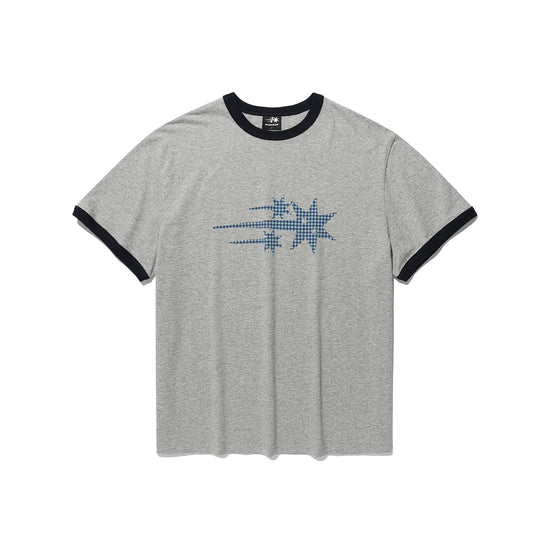 Nice Ghost Club [5/26 M size pre-order] Check 3Star Basic Ringer Tee [Grey]