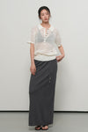 General Idea WOMAN Sheer Net Button Collar Half Knit
