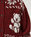 Marithé François Girbaud Kids Nordic Bear Knit Collar Cardigan Navy