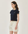 Marithé François Girbaud W SMALL LETTERING SLIM CROP TEE