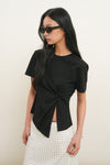 General Idea WOMAN Shoulder Padded Twist T-Shirt