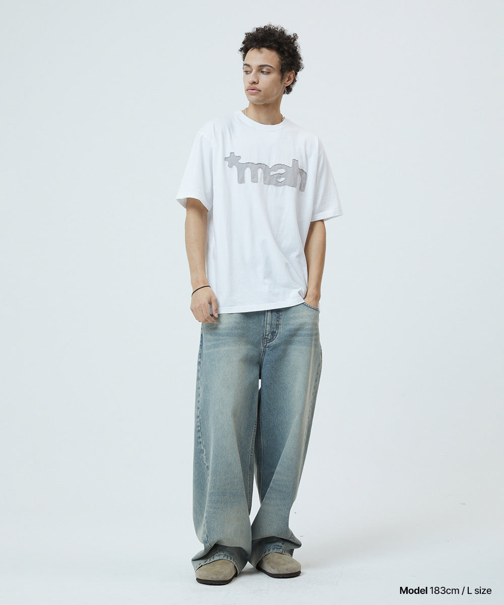 Mahagrid Mahagrid Cut Off Applique Tee in White