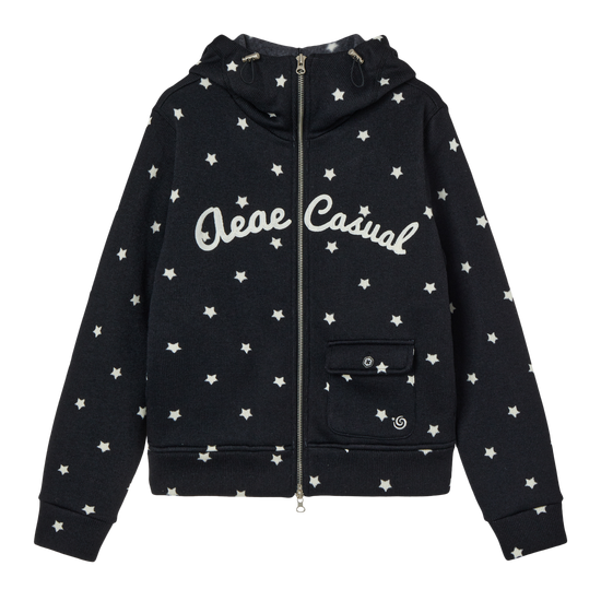 AEAE STAR HIGH NECK ZIP UP [BLACK]