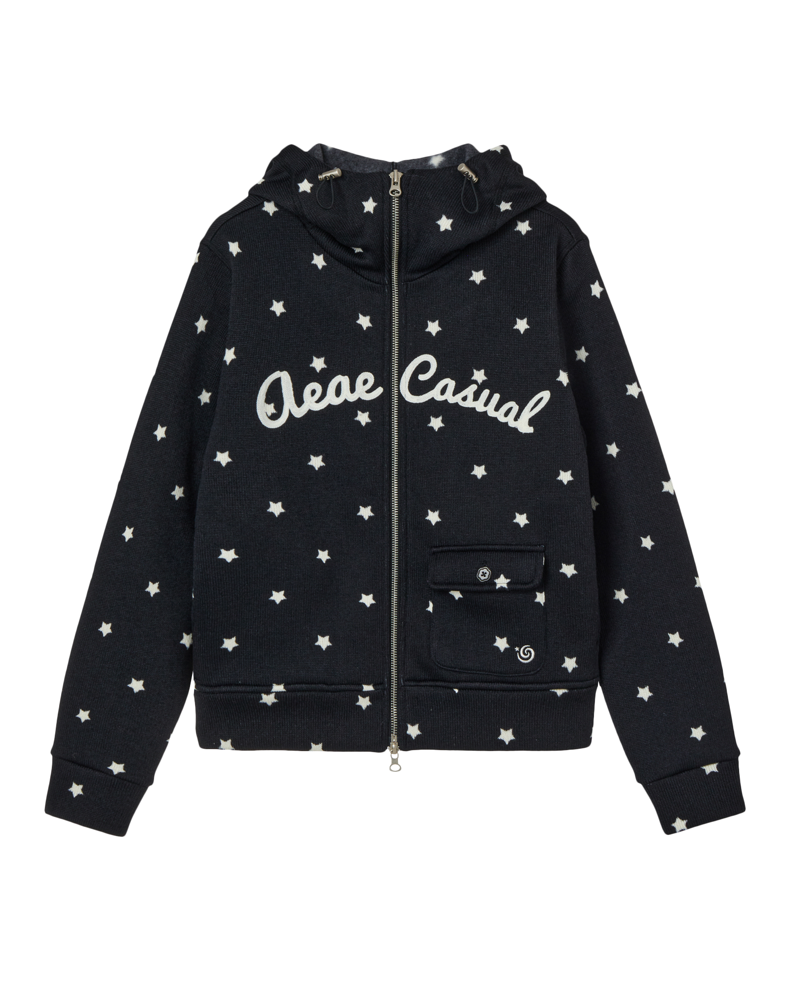 AEAE STAR HIGH NECK ZIP UP [BLACK]