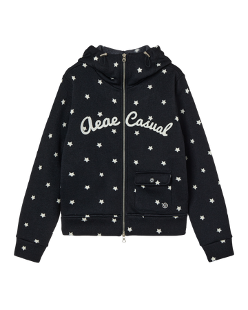 AEAE STAR HIGH NECK ZIP UP [BLACK]