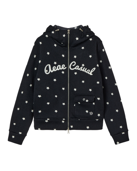 AEAE STAR HIGH NECK ZIP UP [BLACK]