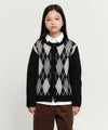 Marithé François Girbaud Kids Argyle Knit Cardigan