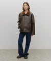 Marithé François Girbaud Faux Leather Over Fit Mustang Jacket Black