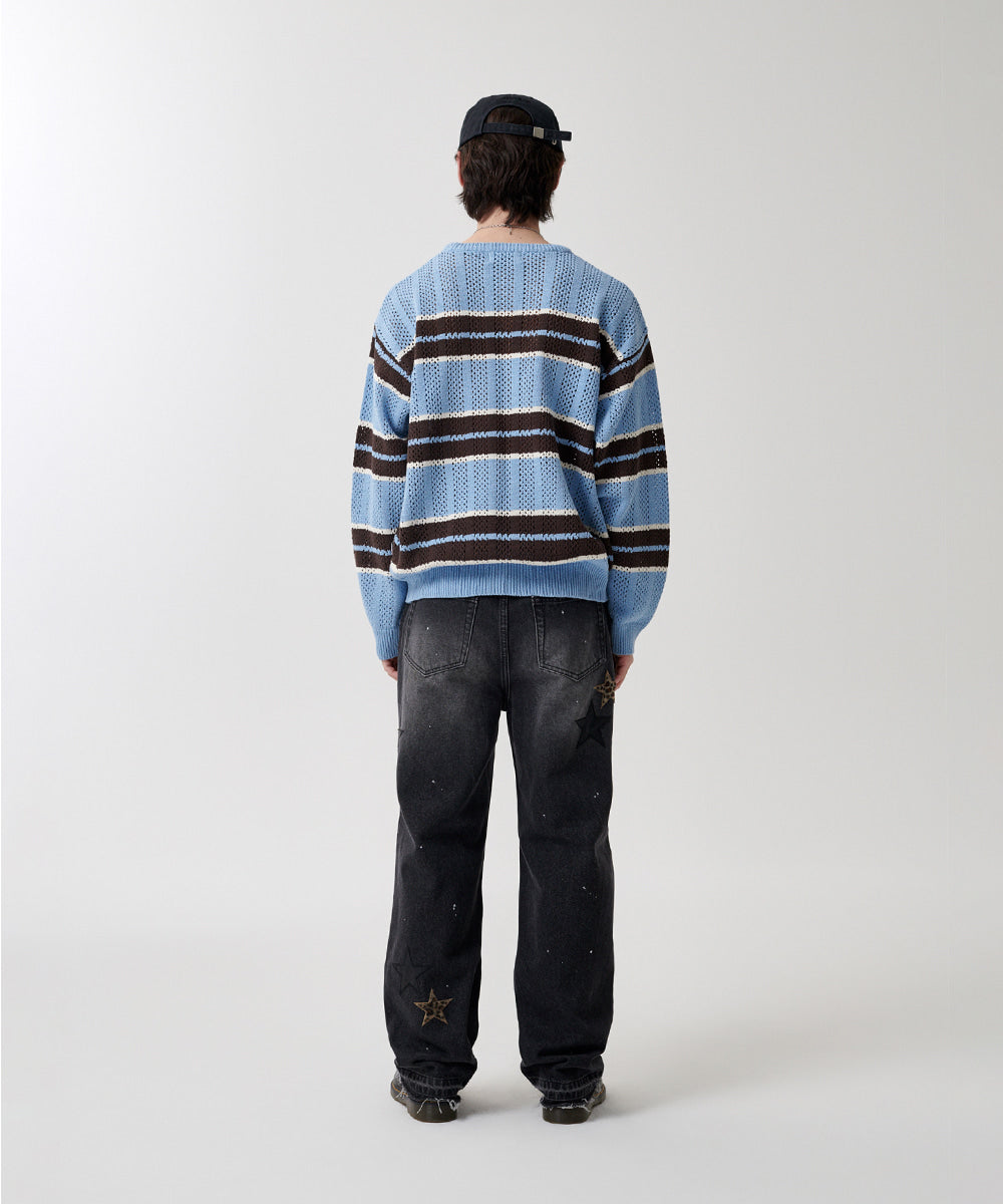 Mahagrid Mesh Stripe Knit