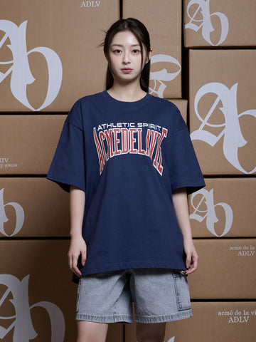 ADLV Varsity Logo Embossing Printing Short Sleeve T-Shirt
