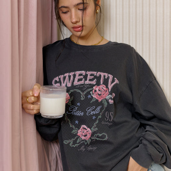 Bitter Cells Rose Petal Long Sleeve - Pigment Charcoal