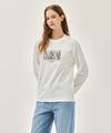 Marithé François Girbaud CRACK CLASSIC LOGO LONG SLEEVE TEE stripe