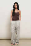 General Idea WOMAN Cap-Lined Backless Sleeveless Top [BROWN]