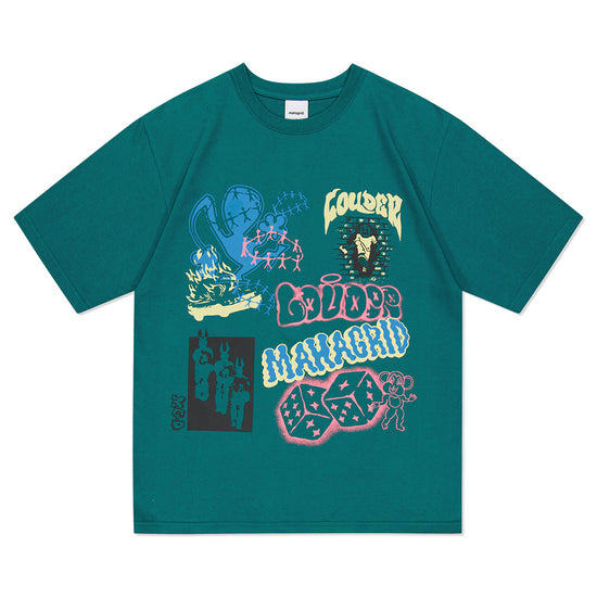 Mahagrid Street Collage Tee Green
