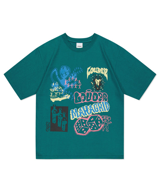 Mahagrid Street Collage Tee Green