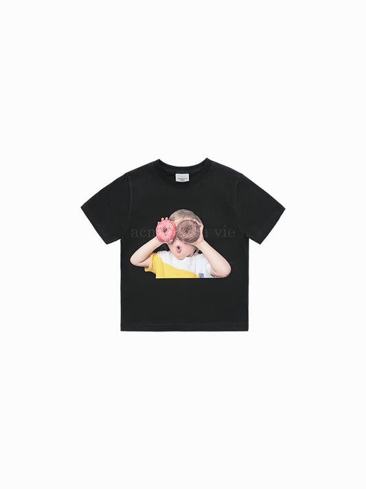 ADLV Kids Baby Face Donut 1 Short Sleeve T-Shirt