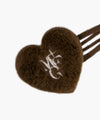 Marithé François Girbaud Kids W Fur Heart Hair Pin 2-Pack Brown