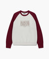 Marithé François Girbaud Classic Logo Color Block Raglan Sweatshirt Burgundy