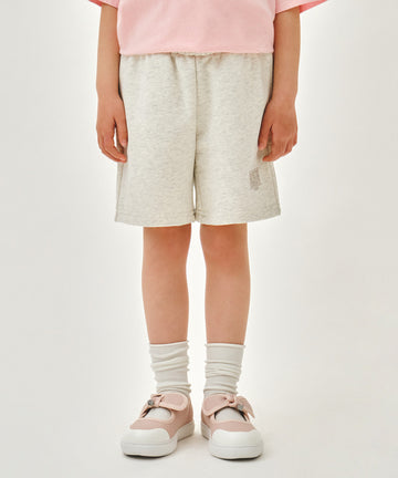 Marithé François Girbaud [6/17 Pre-Order] KIDS CLASSIC LOGO SWEAT SHORTS oatmeal