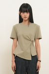 General Idea WOMAN Shoulder Padded Twist T-Shirt