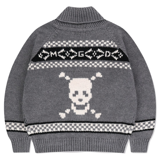 Mahagrid Skull Cowichan Knit Sweater