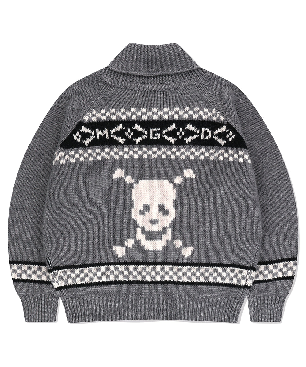 Mahagrid Skull Cowichan Knit Sweater