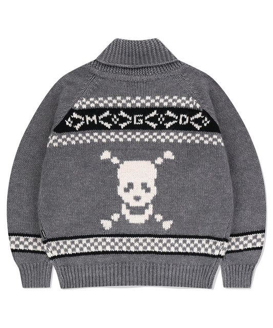 Mahagrid Skull Cowichan Knit Sweater